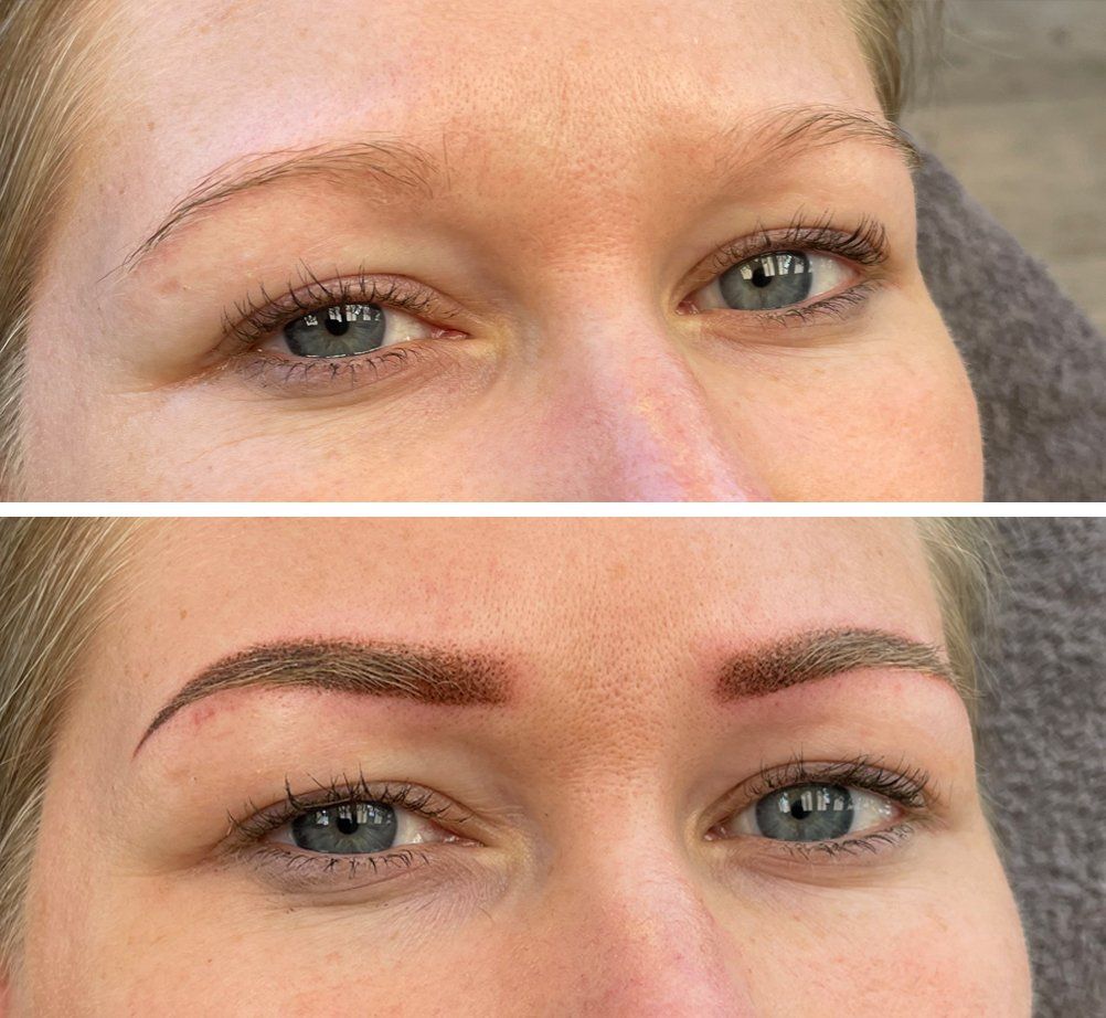 Powderbrows voor en na
