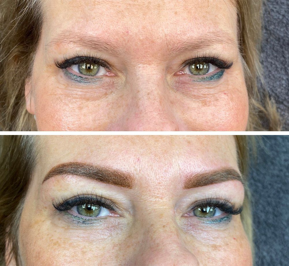 Powderbrows voor en na