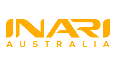 A yellow inari australia logo on a white background