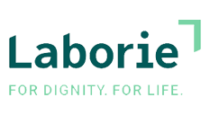 The logo for laborie is for dignity for life.