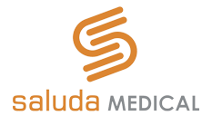 A logo for a company called saluda medical