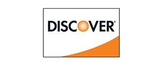 The discover logo is orange and black on a white background.