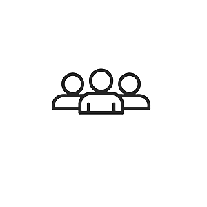 A group of people standing next to each other on a white background.