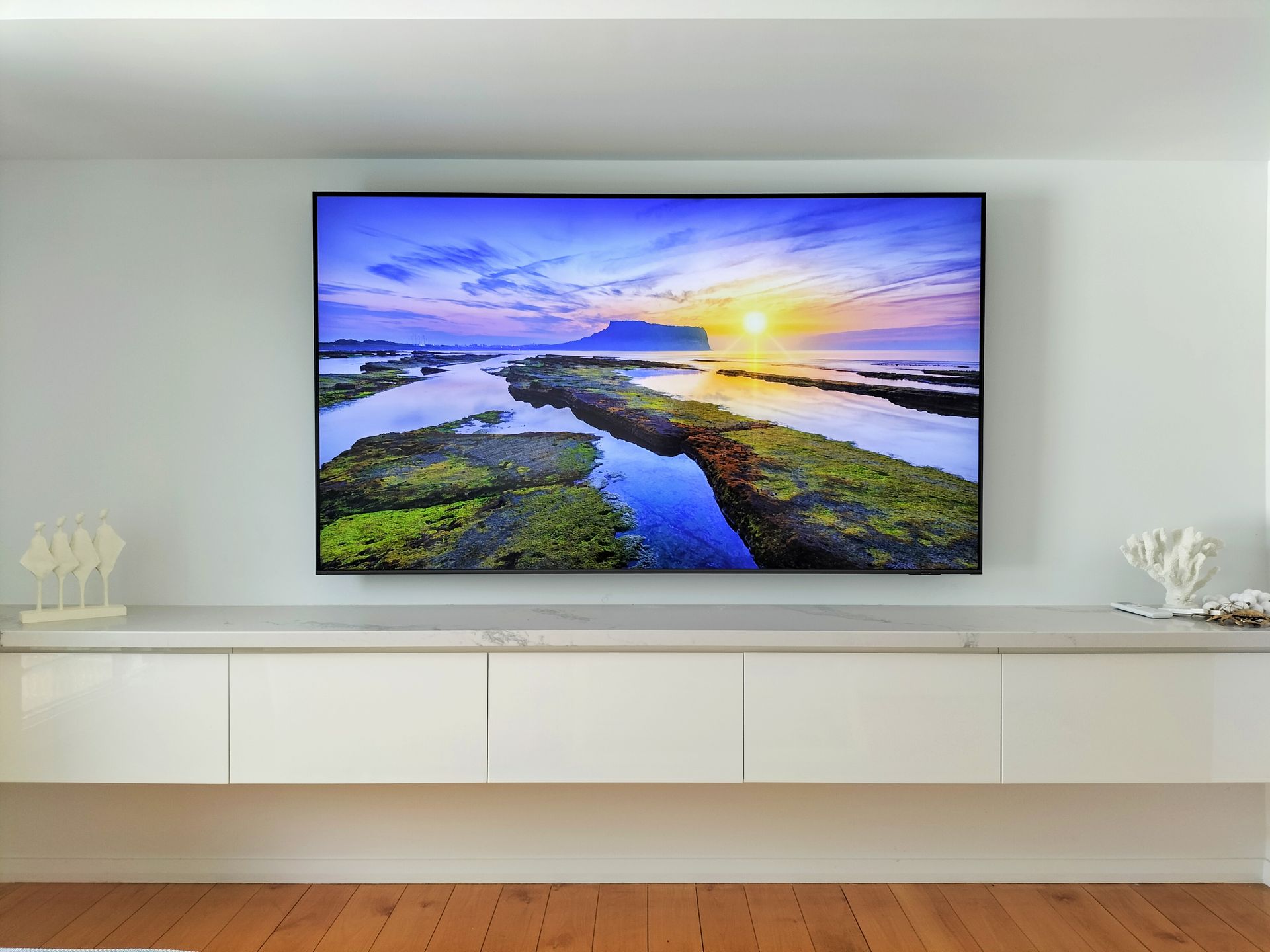 TV on a wall mount playing a movie — Coastline Installations In Emu Park, QLD