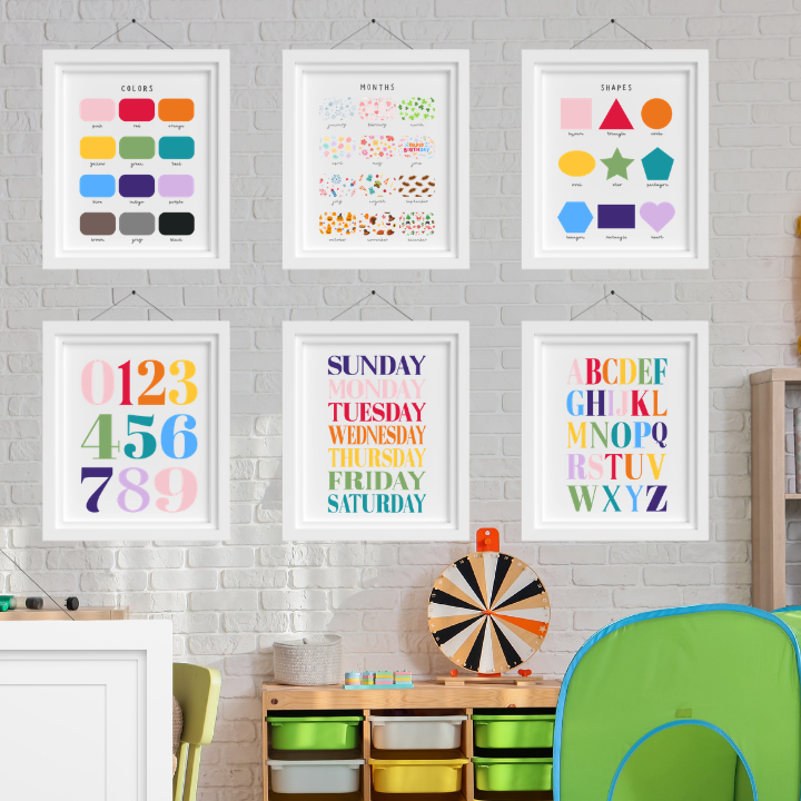 The Playroom Learning Poster Set – Editable Printable (6 Designs)