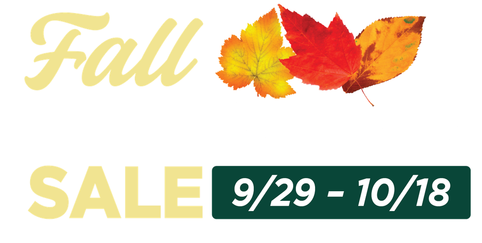 Fall Sale with autumn leaves, 9/29-10/18, on a white background.