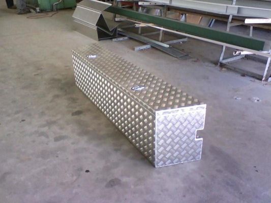 Shiny, Diamond-plate Aluminum Storage Box on a Concrete Floor — R&M Sheetmetal Nowra Metal Roofing in South Nowra, NSW