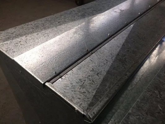 Close-Up of A Galvanized Metal Ductwork Corner — R&M Sheetmetal Nowra Metal Roofing in South Nowra, NSW