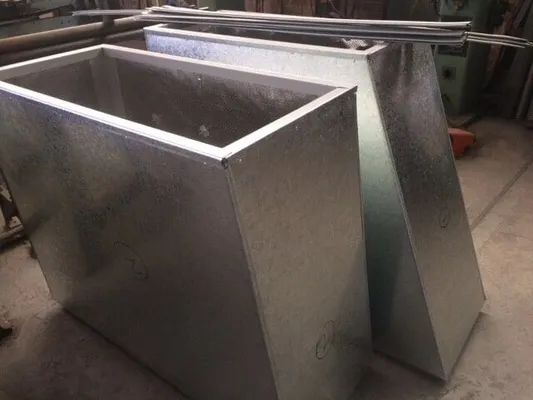 Two Rectangular, Galvanized Metal Planters — R&M Sheetmetal Nowra Metal Roofing in South Nowra, NSW