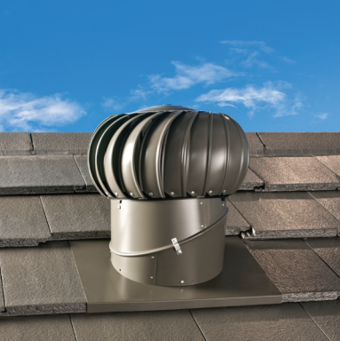 Gray roof turbine ventilator on a tiled roof under a blue sky. — R&M Sheetmetal Nowra Metal Roofing in South Nowra, NSW