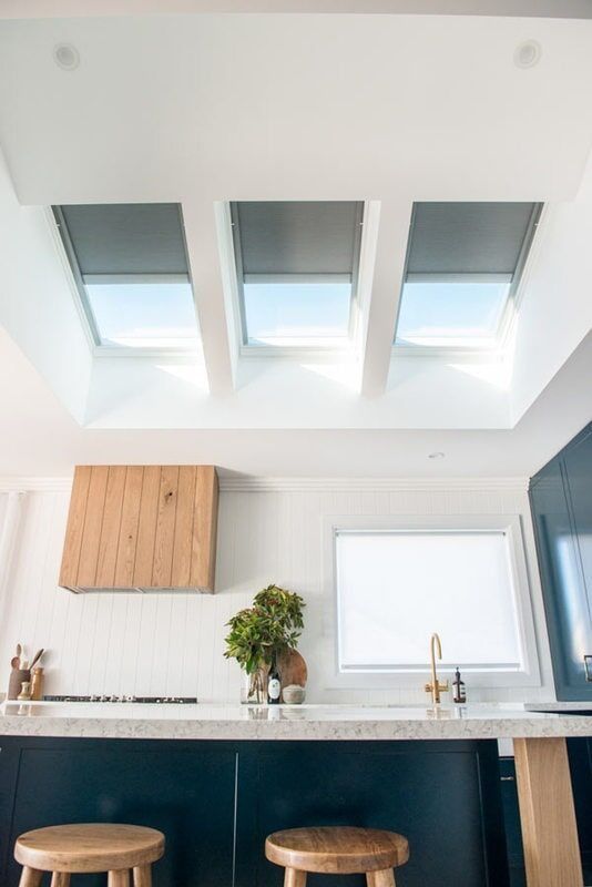 A Kitchen with Three Skylights and A Sink — R&M Sheetmetal Nowra Metal Roofing in Gerringong, NSW