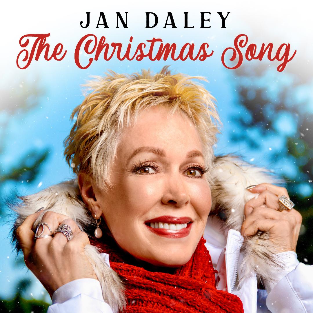 A woman wearing a fur coat and scarf is on the cover of the christmas song by jan daley