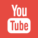 the youtube logo is on a red background .