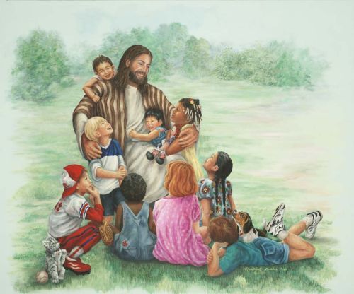Artwork of Jesus Christ and Children