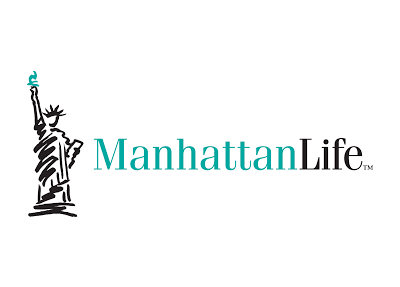 The manhattan life logo has a statue of liberty on it.