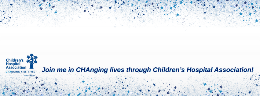 Facebook cover photo bordered with blue stars. The Children's Hospital Association's logo is at the bottom with the text, 