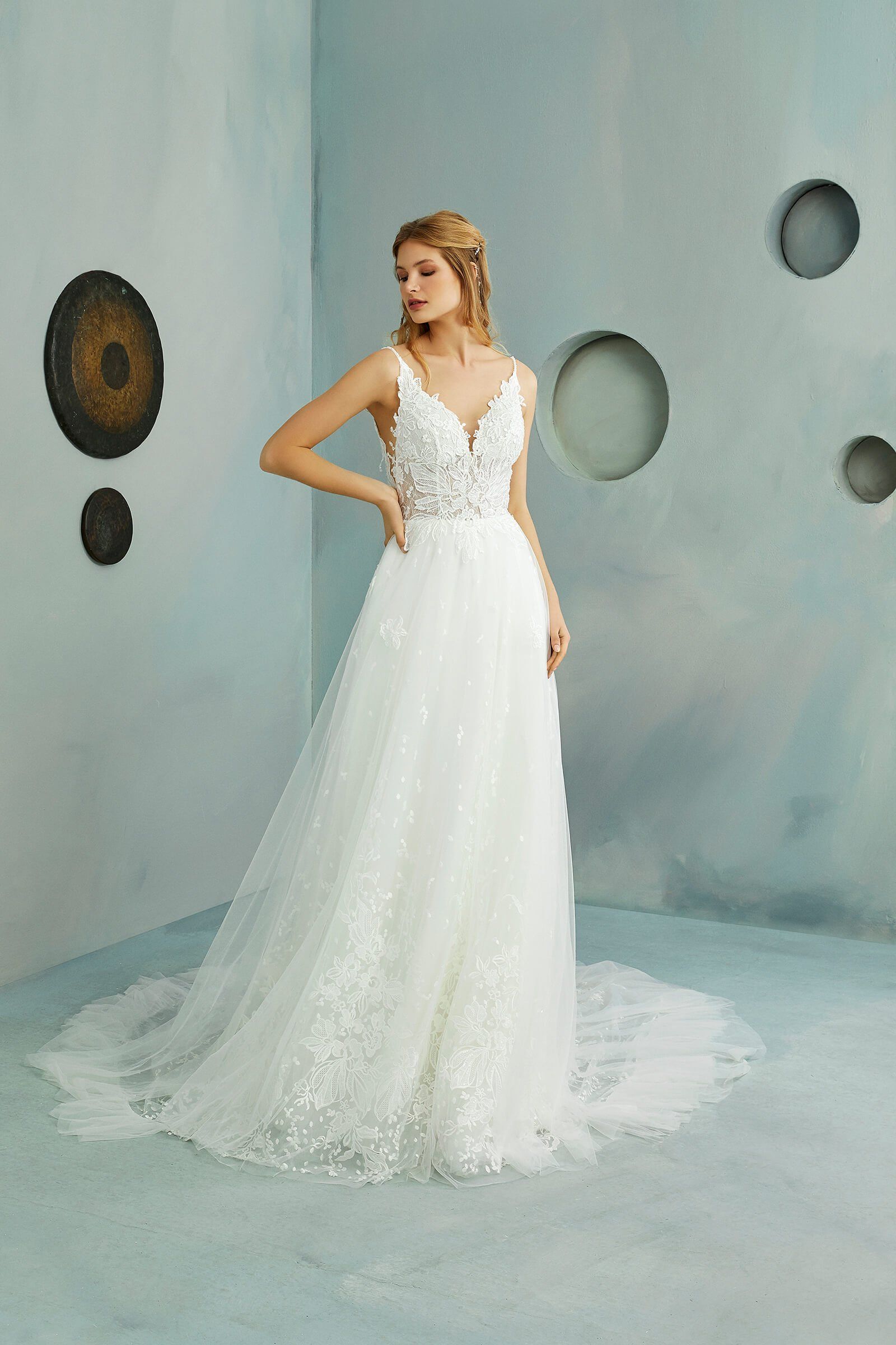 abito da sposa indossato in atelier