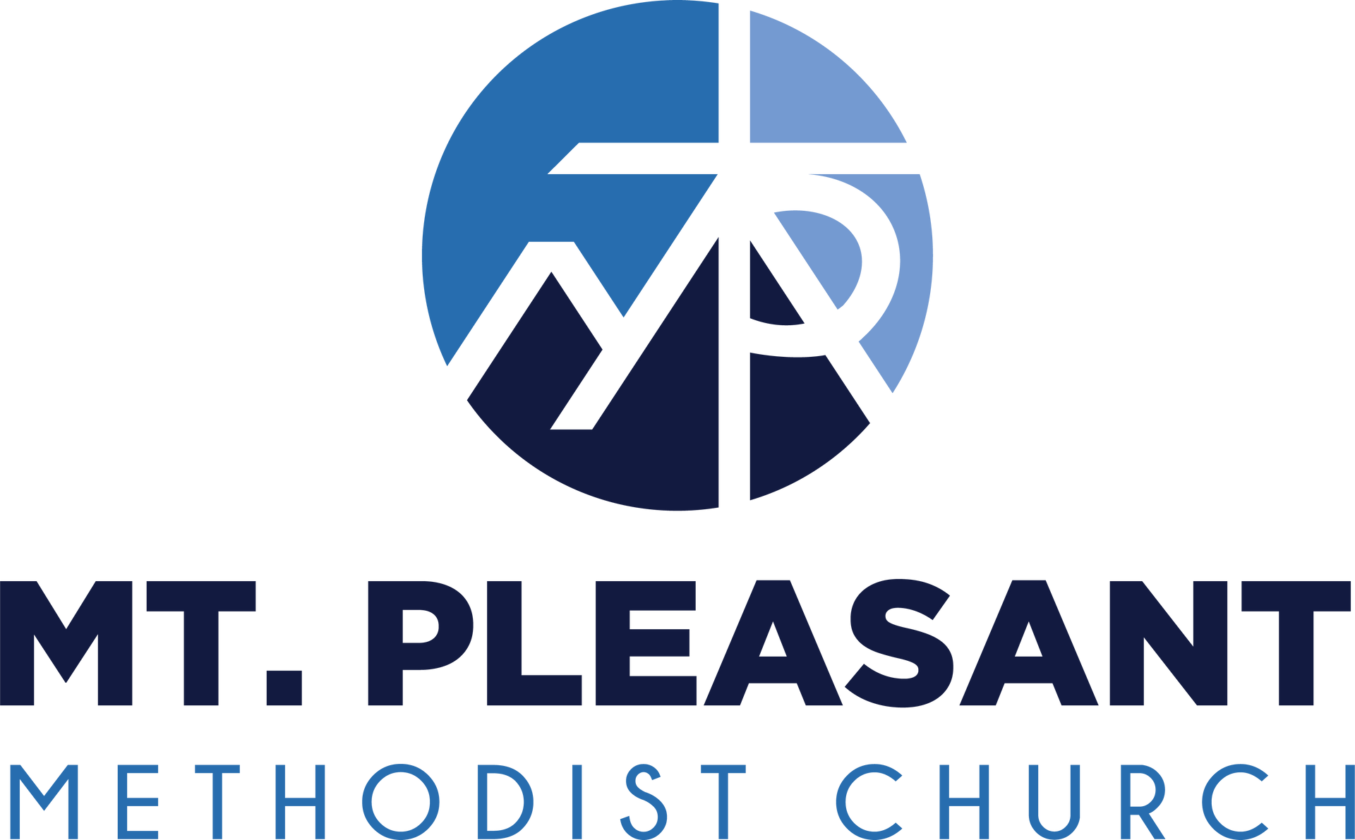 The logo for Mt. Pleasant Methodist Church with a cross