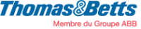 Un logo bleu et blanc pour thomas & betts