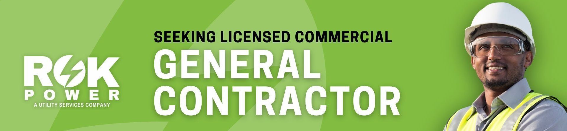Flyer announcing RokPower and CarterBrothers’ call for licensed commercial general contractors to join utility infrastructure projects across multiple U.S. states.