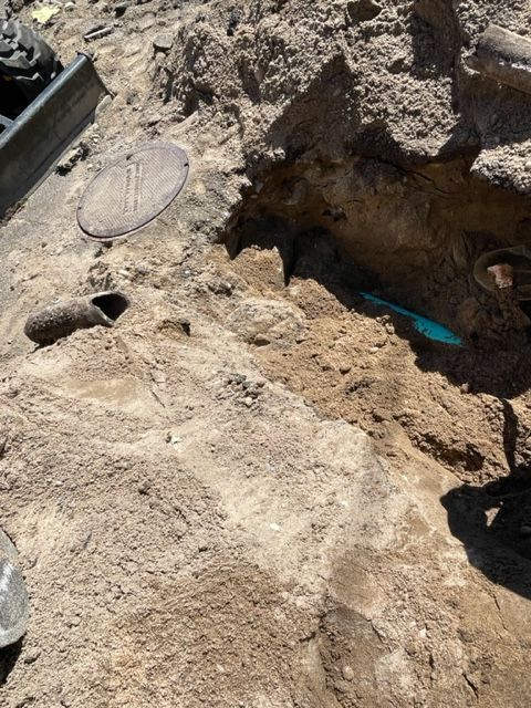 Outside septic job completed dirt