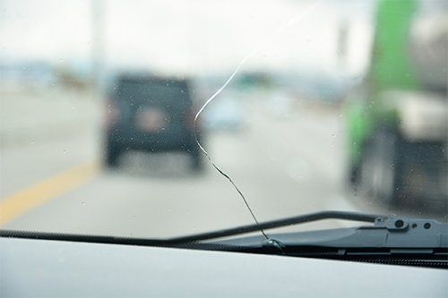 Car Windshield With Crack
