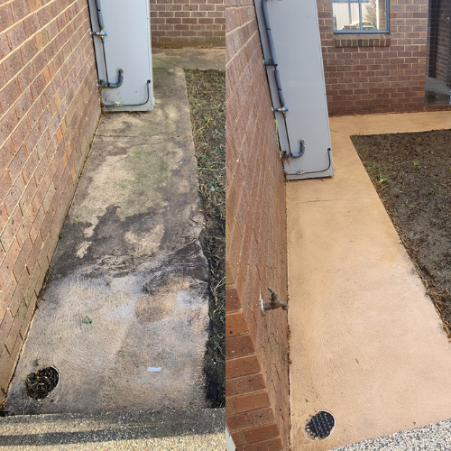 Before And After Of Pressure Cleaning On Outdoor Path — Bin in a Bath in Saint Albans Park, VIC