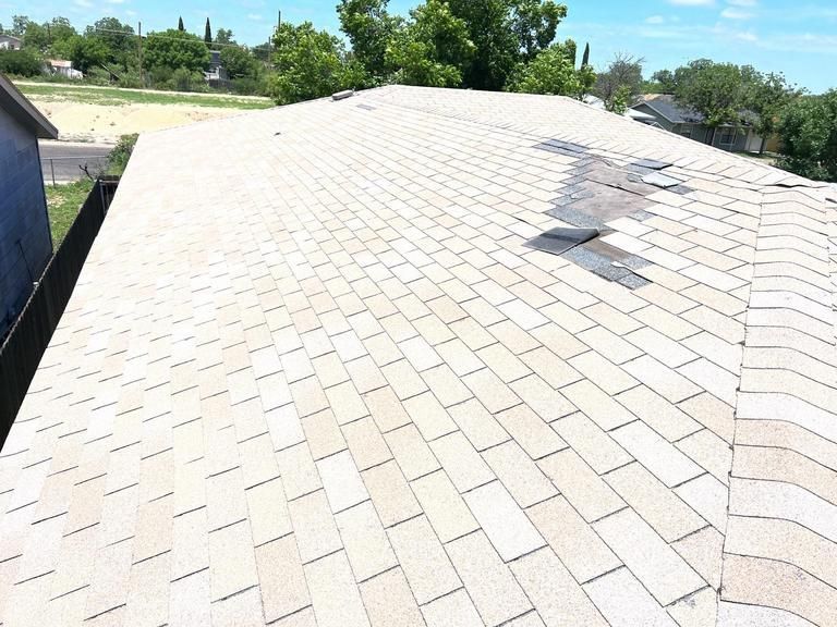 A roof with a lot of shingles on it