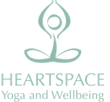 HeartSpace Yoga green HeartSpace logo and logo type