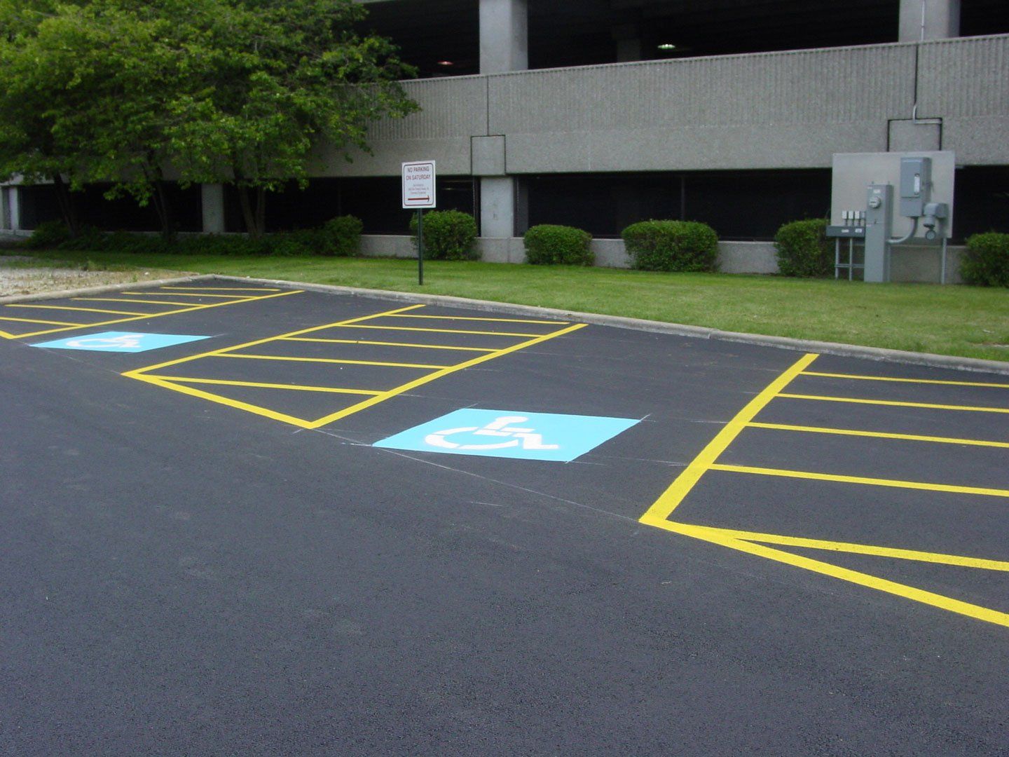 Sharp painting on the parking lot — Dyer, IN — Pavement Maintenance Solutions, Inc.