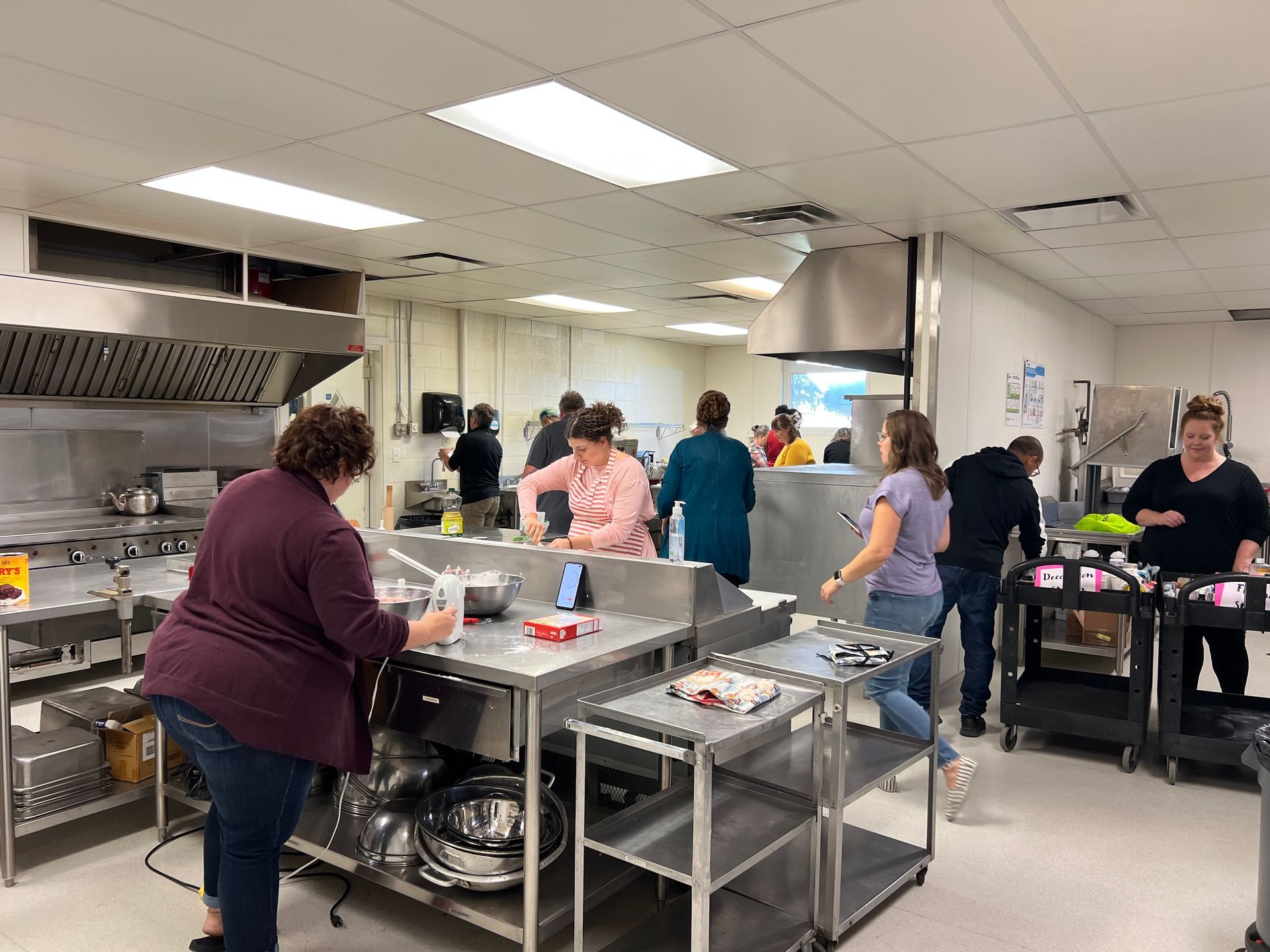 cooking in Heritage Common commercial kitchen