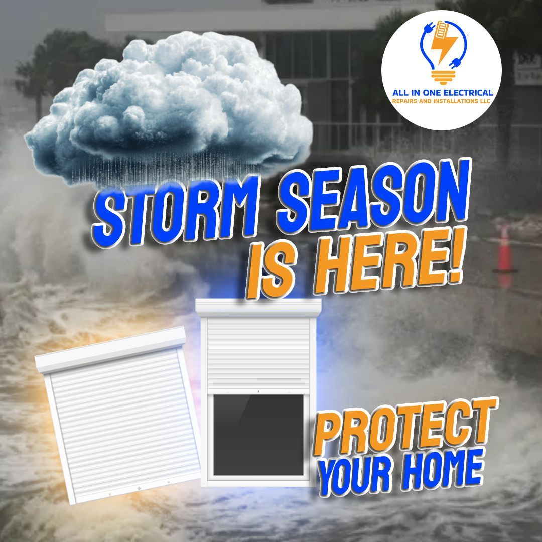 An advertisement for storm season is here to protect your home