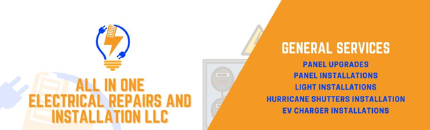 A banner for All In One Electrical Repairs and Installation.