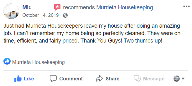Glowing Facebook review
