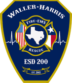 A badge for waller harris esd 200 fire and ems rescue