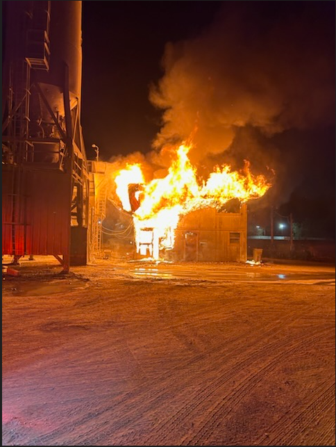 Picture of a generator fire.