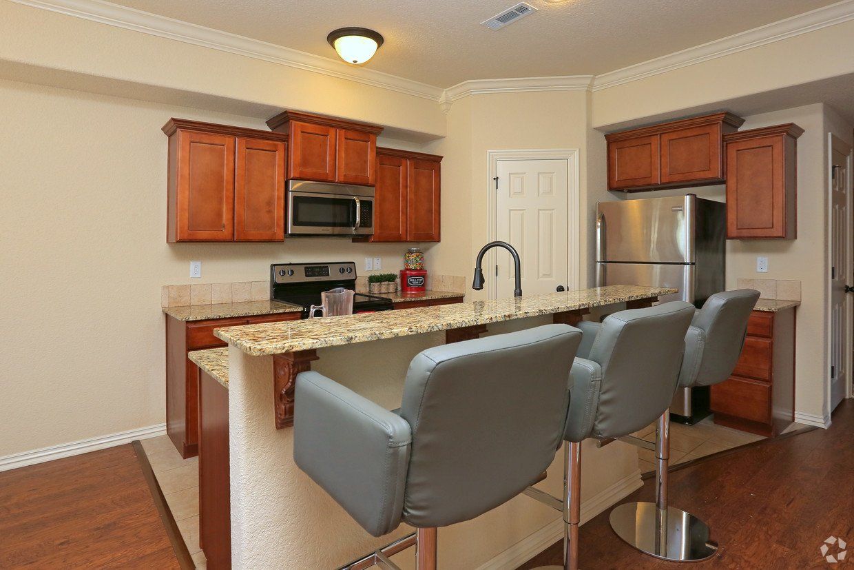 kitchen with bar stools