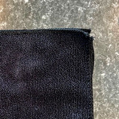 closeup on a back microfiber towel