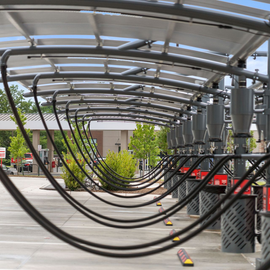 Car wash vacuum stations with canopy roof