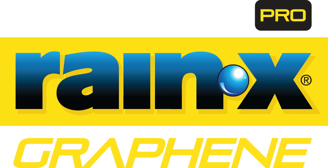 A yellow and blue logo for pro rain x graphene