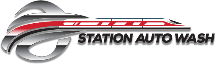 Station Auto Wash Express Logo with train
