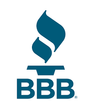 BBB logo: Teal flame above the letters