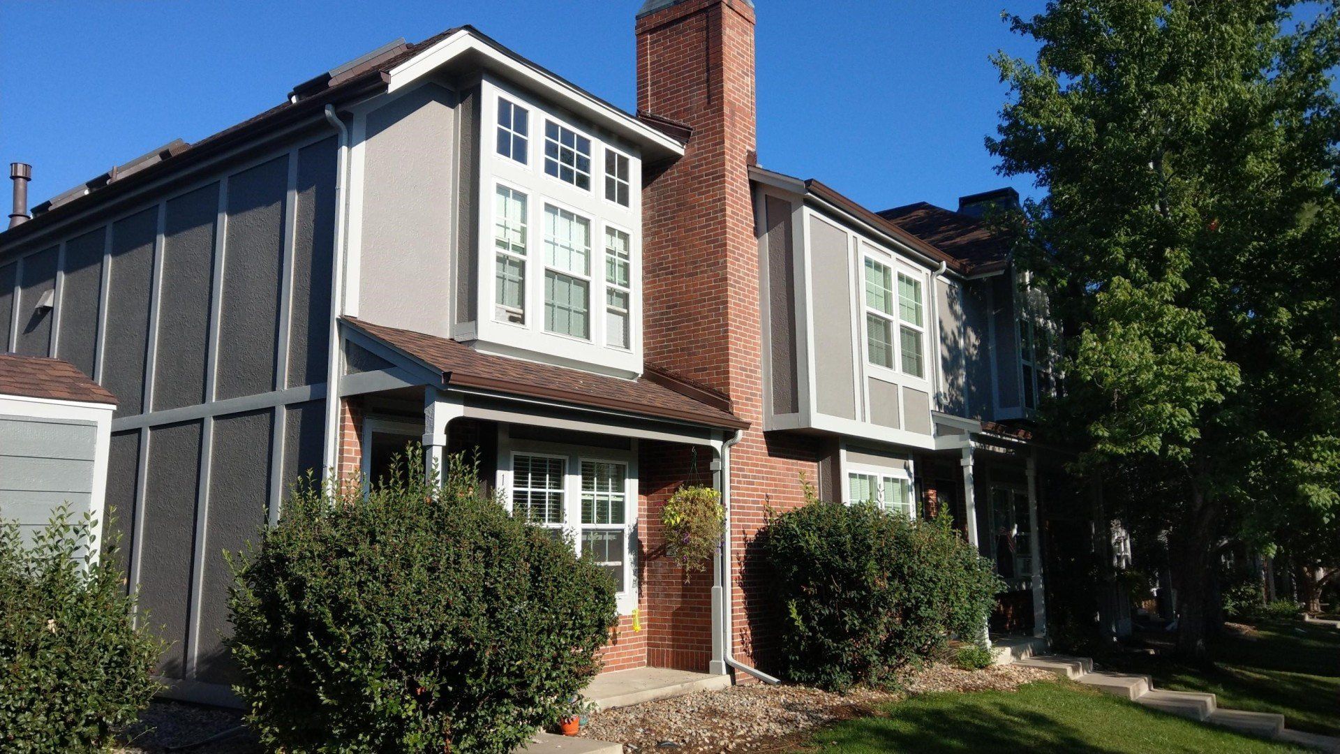 A side angle of newly installed windows.