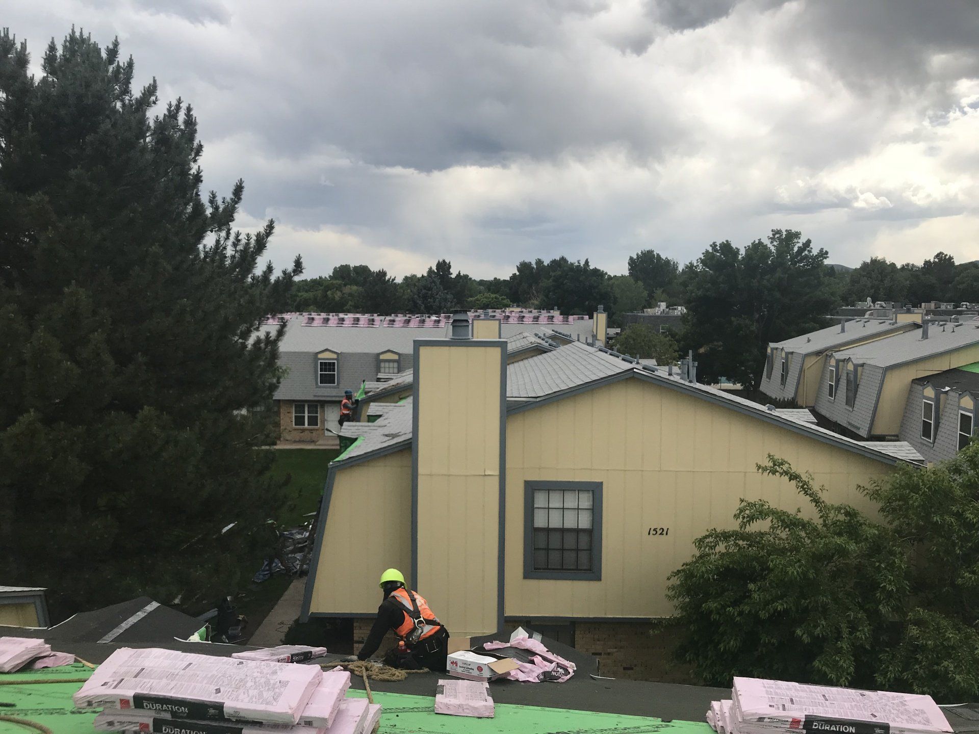 The crew is prepping a roof for an install.