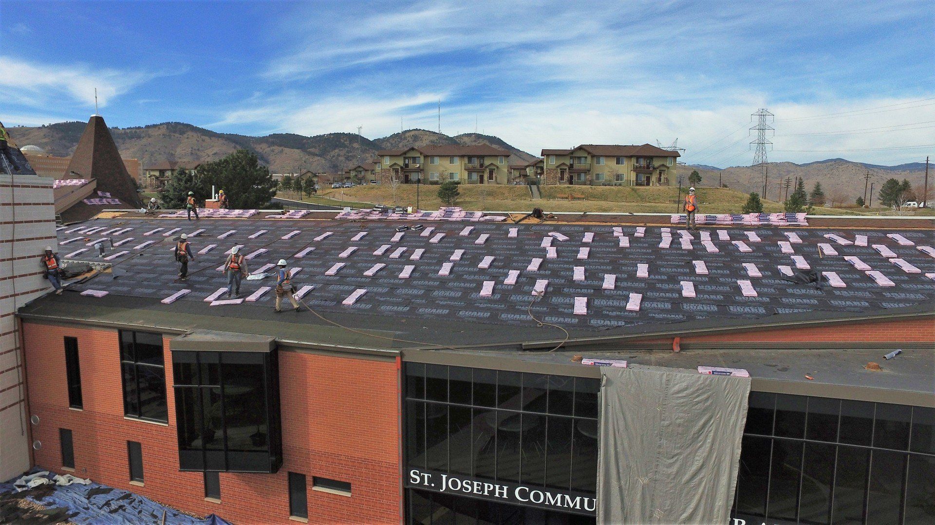 The supplies for the new roof are prepped and ready for installation.