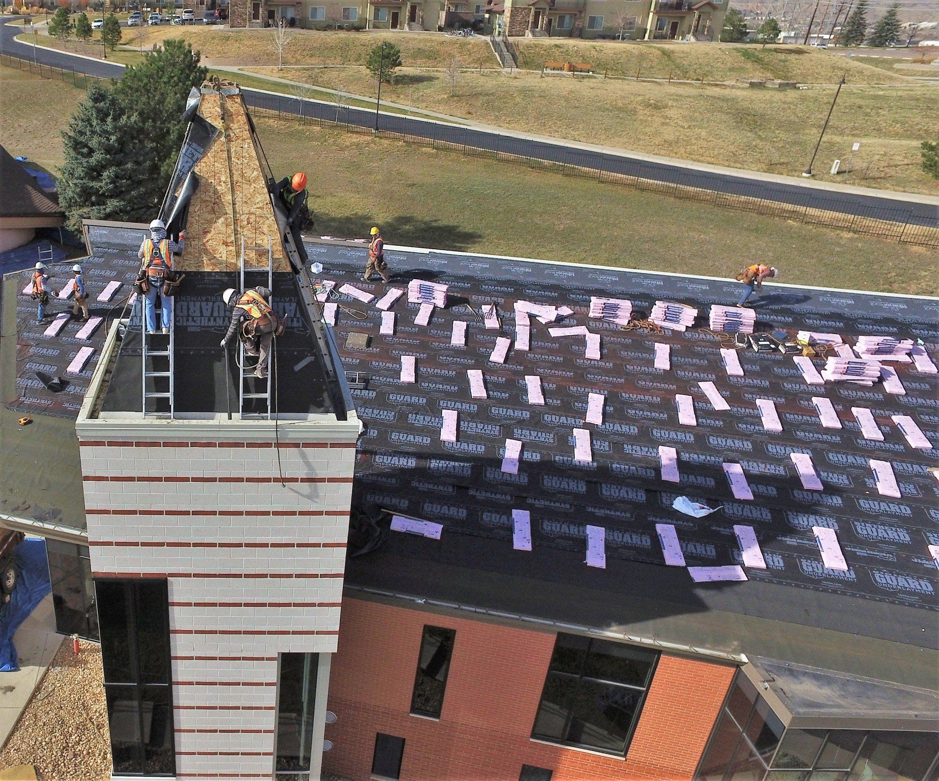 St. Joseph's roof and steeple are being prepped for a new roof.