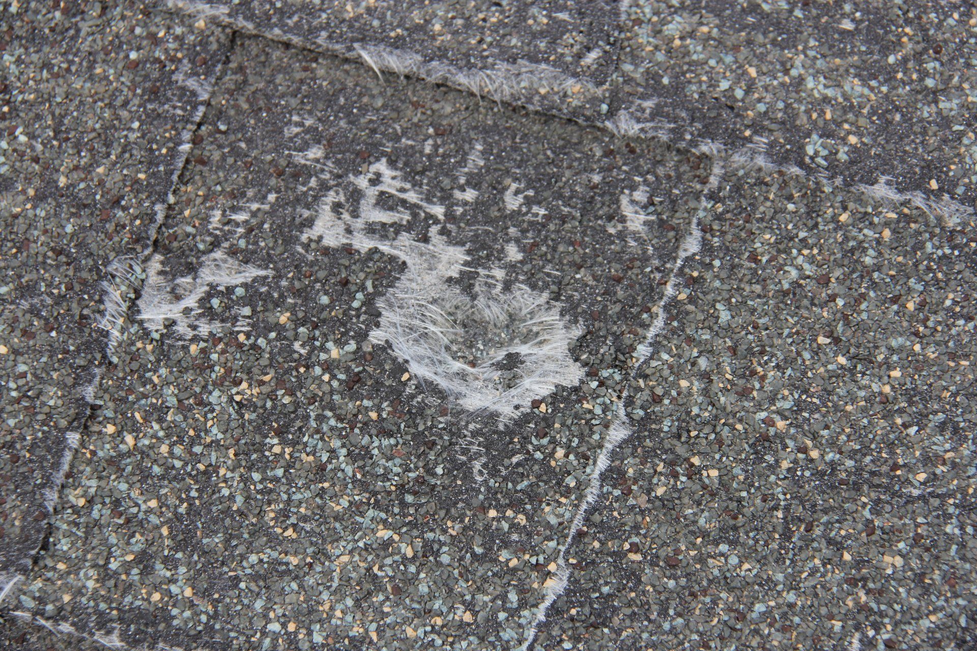 Close up of hail damage.