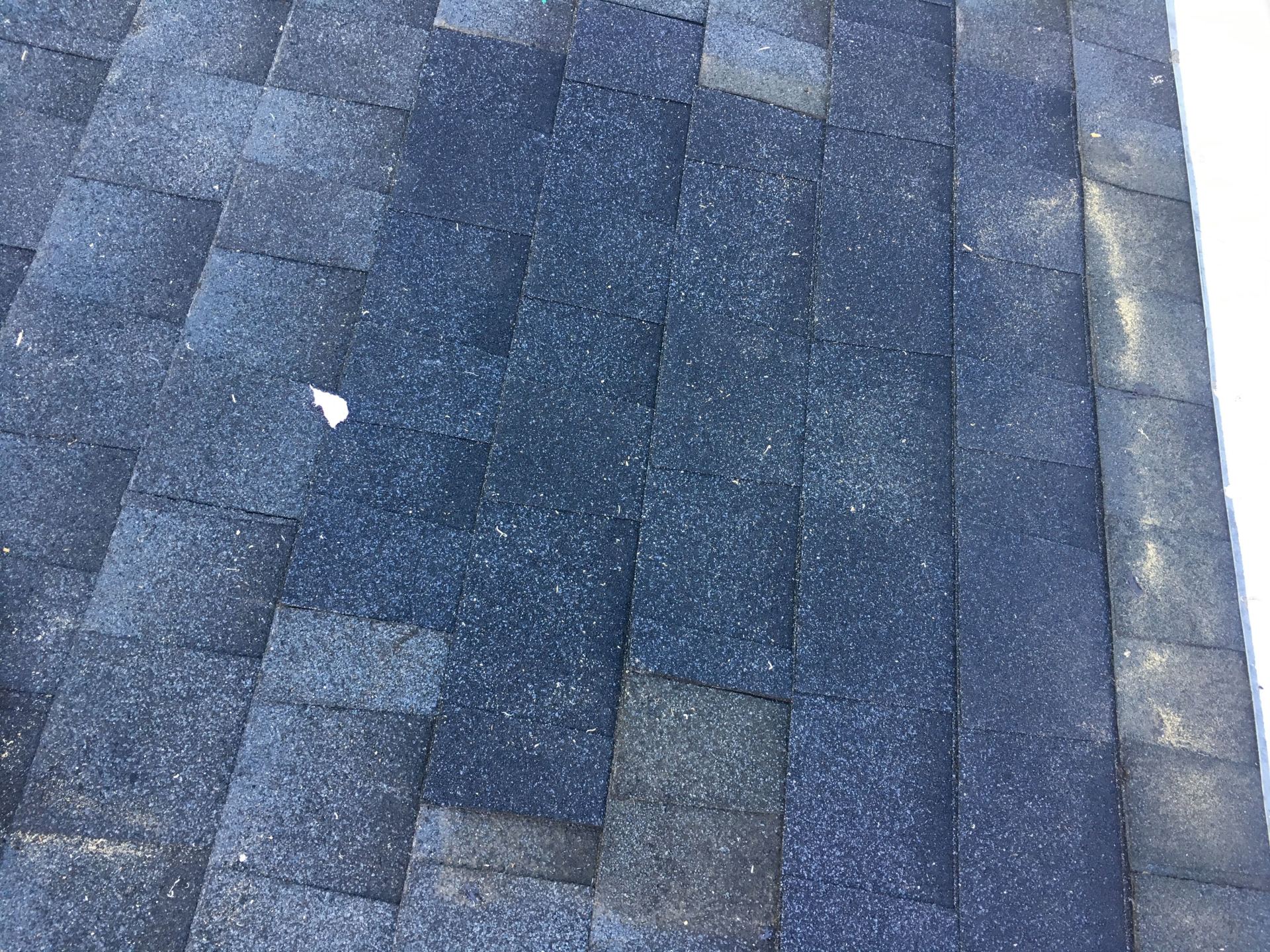 Repaired hole in roof - after.