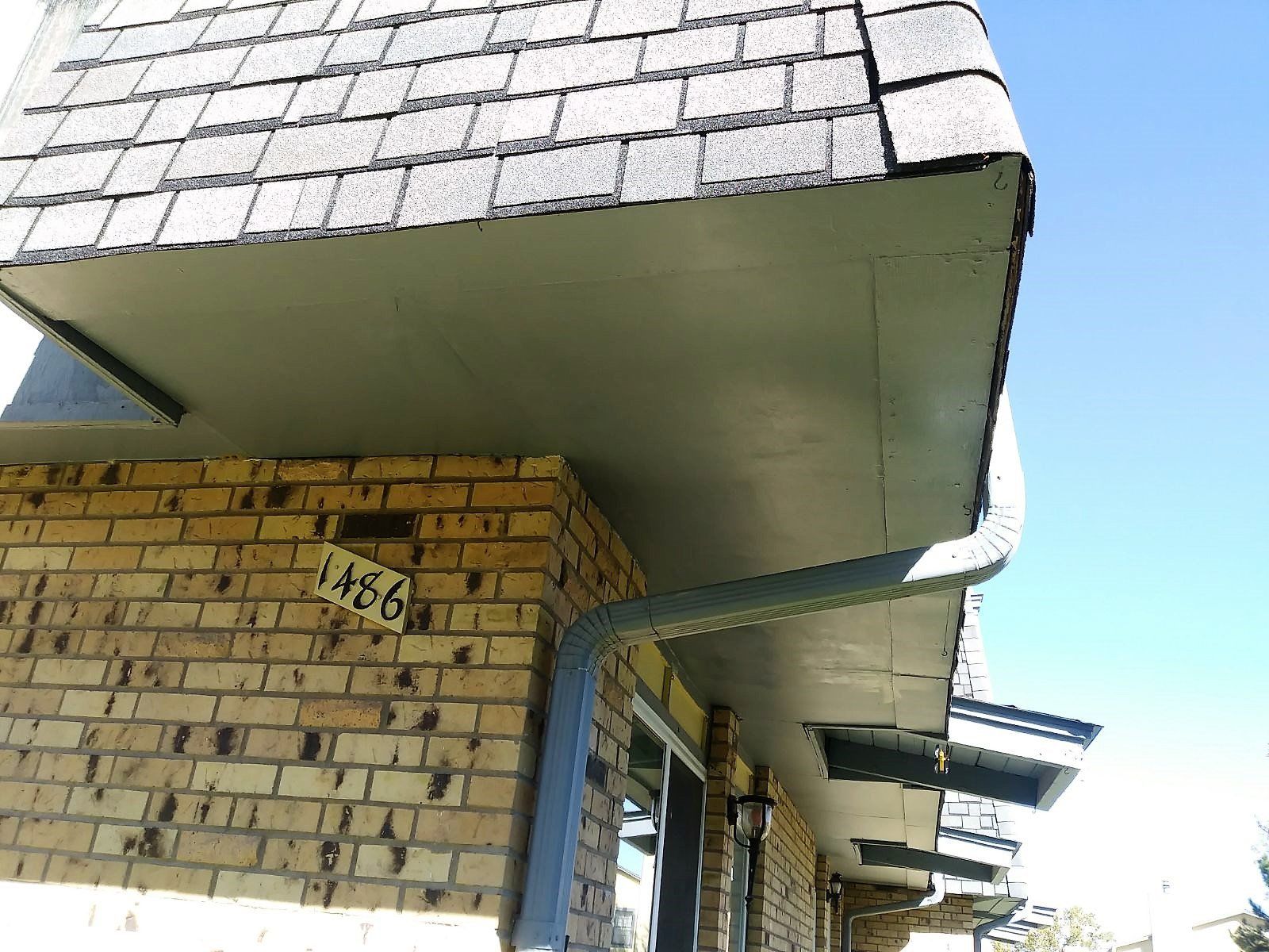 Repaired soffit - after.