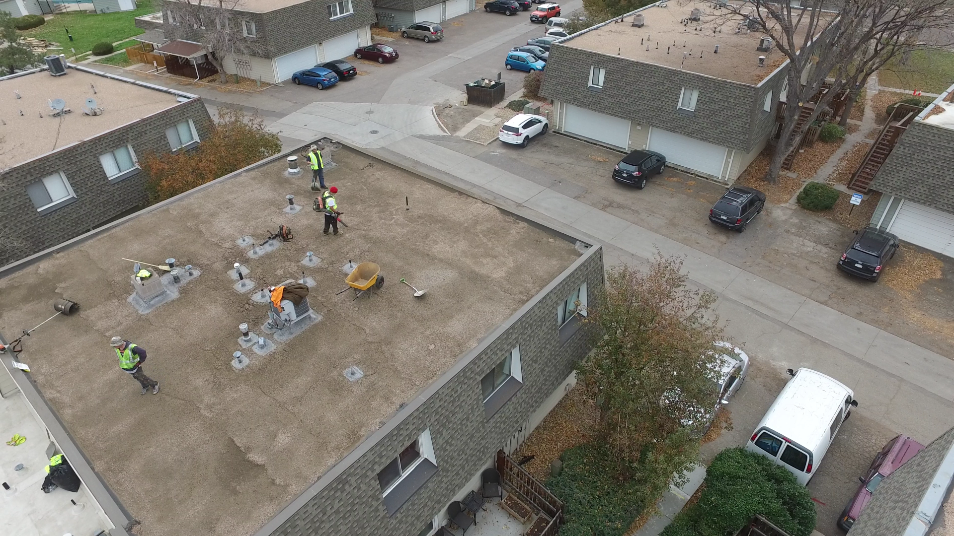 The roof is almost ready for a fresh coating.
